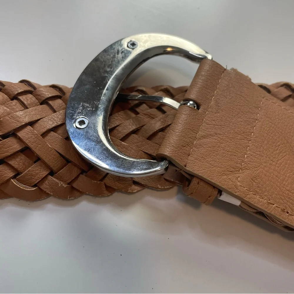 Adrienne Vittadini Braided Belt Featuring Elastic Back and Silver Tone Hardware - Picture 8 of 8